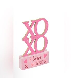 Pink 'XOXO' Hugs & Kisses Wooden Tabletop Decor, Assorted